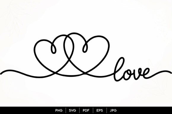 Download Double Heart Love One Line SVG - One line svg Collection