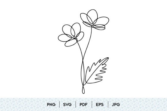 Download Two Flowers One Line SVG - One line svg Collection