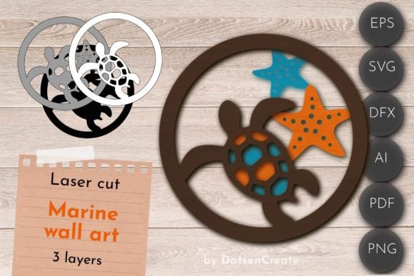 Download 3D Layered Marine Wall Art, Sea Sign - Wall art Collection
