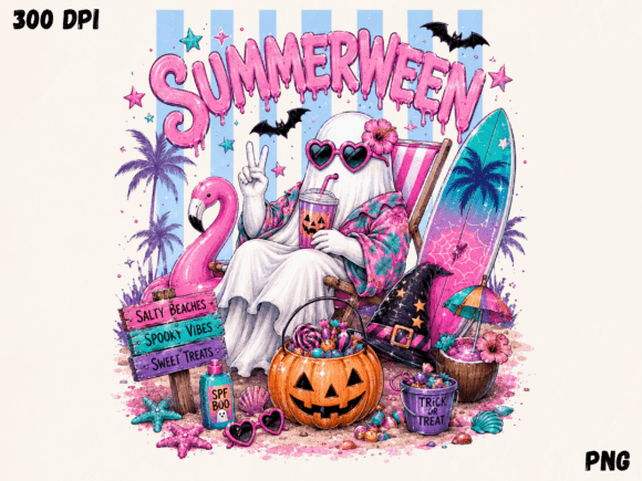 Download Summerween Ghost Vacation PNG, Tropical - Tropical Collection