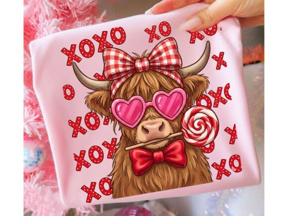 Download Highland Cow XOXO Western Valentine Png - Western valentine png Collection