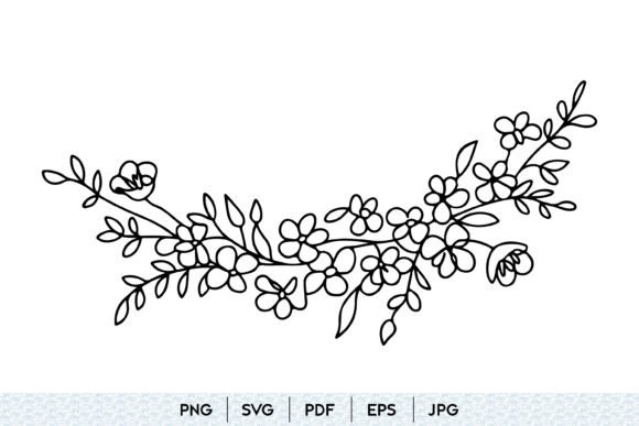 Download Floral Border One Line SVG - Premium Resources
