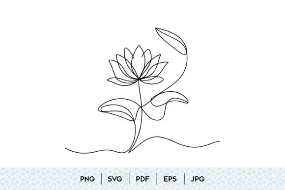 Download Lotus Flower One Line SVG - One line svg Collection