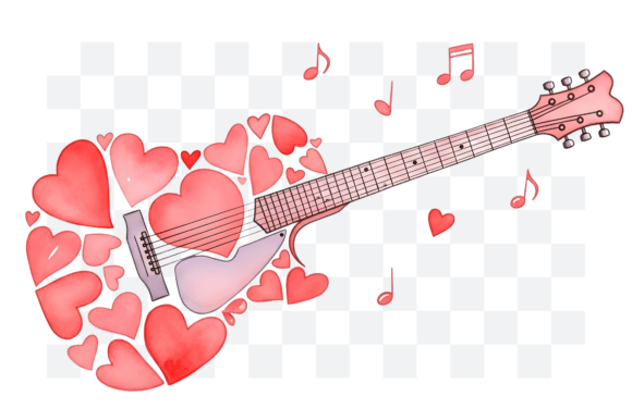 Download Love Guitar Valentine's Day PNG Clipart - Guitar Collection