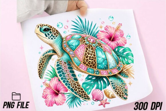 Download Jeweled Sea Turtle Tropical PNG - Tropical Collection