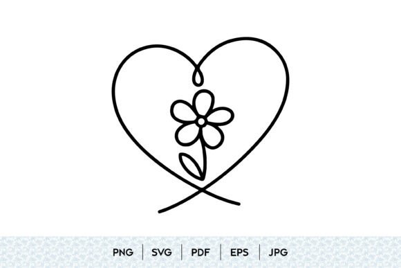 Download Heart Flower One Line SVG - One line svg Collection